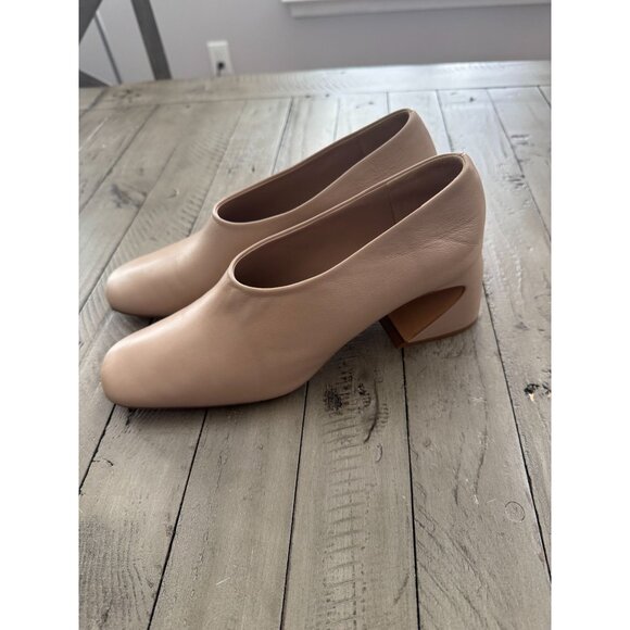 Jil Sander Nude Leather Pumps with Curved Heel Size 37.5 NWOB - Picture 10 of 10